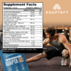 Image shows Adapta PM bottle with label and nutritional facts, a Total Male Sleep Aid, developed by Adaptafy.