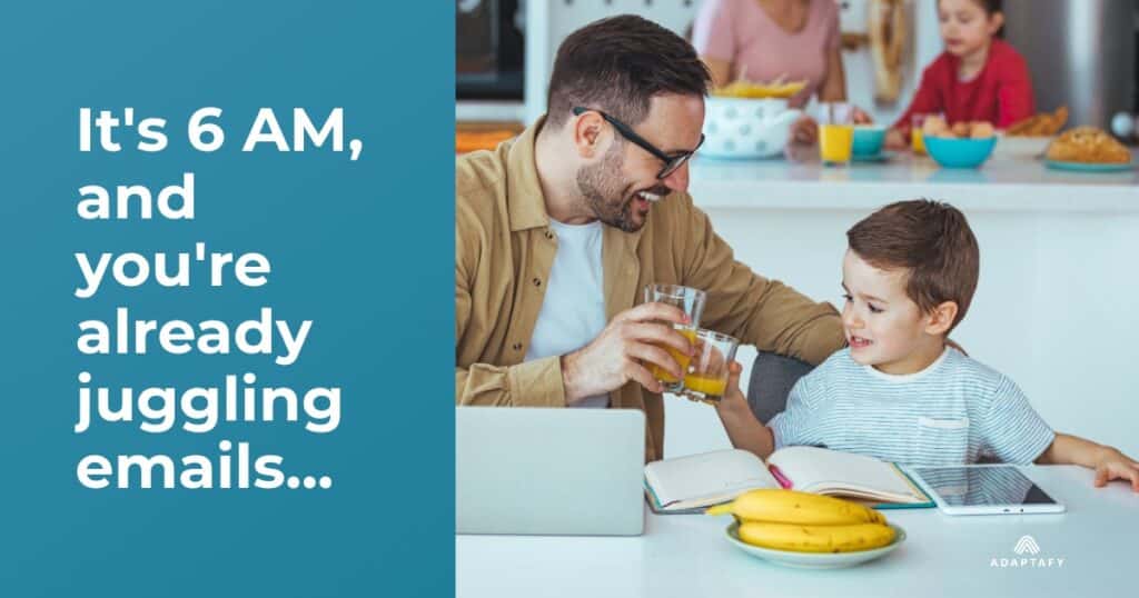 7 Good Ways to Relieve Stress: The Ultimate Guide for the Overworked Dad 1 Picture this: It's 6 AM, and you're already juggling emails while making breakfast for the kids. Your partner needs help with school drop-offs, there's a crucial meeting at 9, and somehow you need to squeeze in grocery shopping before dinner. Sound familiar? Ways to Reduce Stress article for Men by Adaptafy.