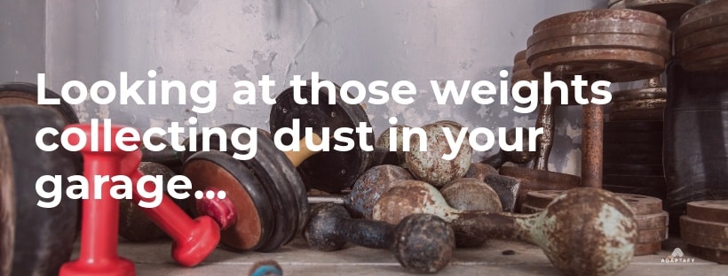 Ashwagandha Muscle Building: Your 30-Day Guide to Natural Growth 1 Old rusted weights gaining dust in the garage. Ashwagandha Muscle Building article by Adaptafy.
